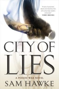 book review city of lies by sam hawke